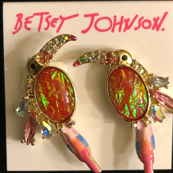 🌺Betsey Johnson Paradise Lost Toucan Earrings. - Picture 3 of 3